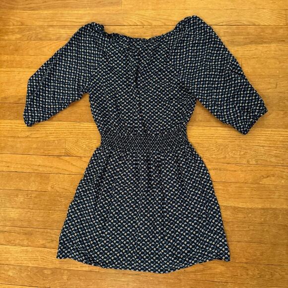 Hollister blue white a-line mini dress size medium M b29 - Picture 5 of 5